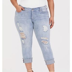 Torrid Crop Boyfriend Jean Vintage